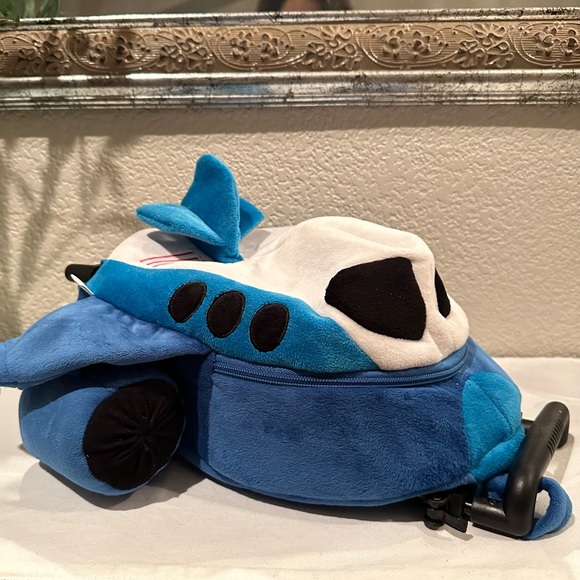 Popatu Blue Airplane Jet Rolling Backpack - Picture 10 of 15